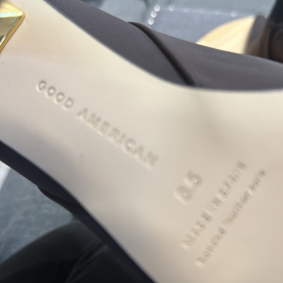 Good American High Kickstand Brown Suede Woman’s Bootie Size 8.5 Slip on Elastic - Picture 4 of 4